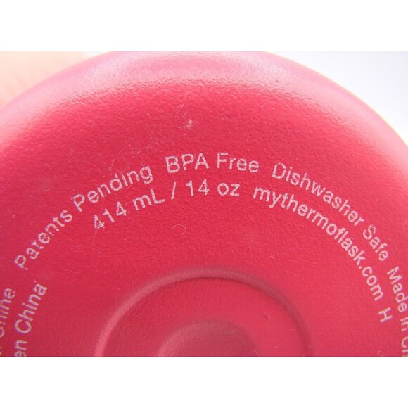 Thermoflask Pink 14oz Tumbler Water Bottle Purple Lid Straw SS Insulated DW Safe - Picture 7 of 7